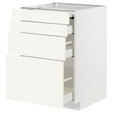 METOD weißer Küchenschrank mit mehreren Schubladen.