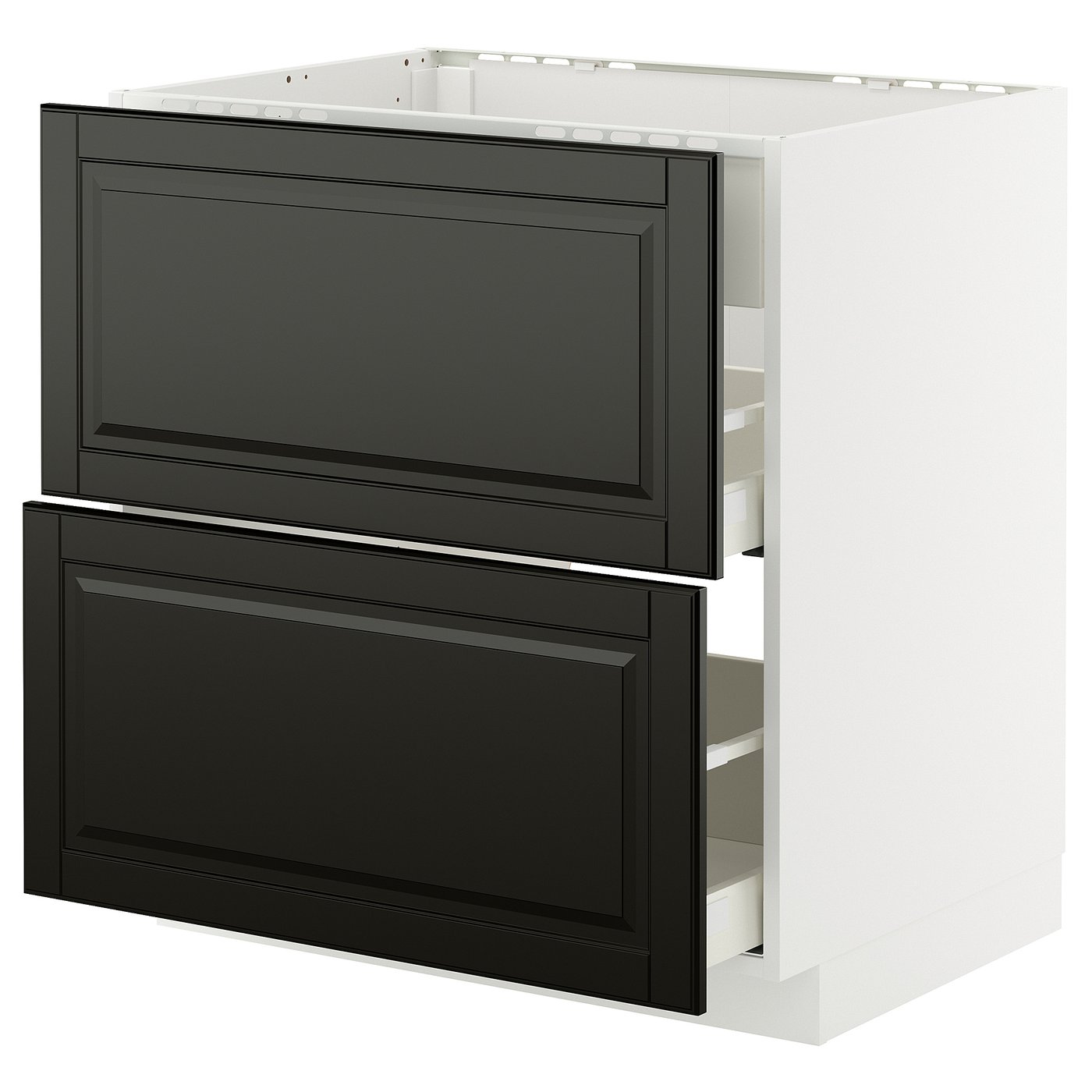 IKEA METOD / MAXIMERA Unterschr.f Kochf./int.Dunstabz/Sch weiß/Bodbyn schwarz 80x60 cm