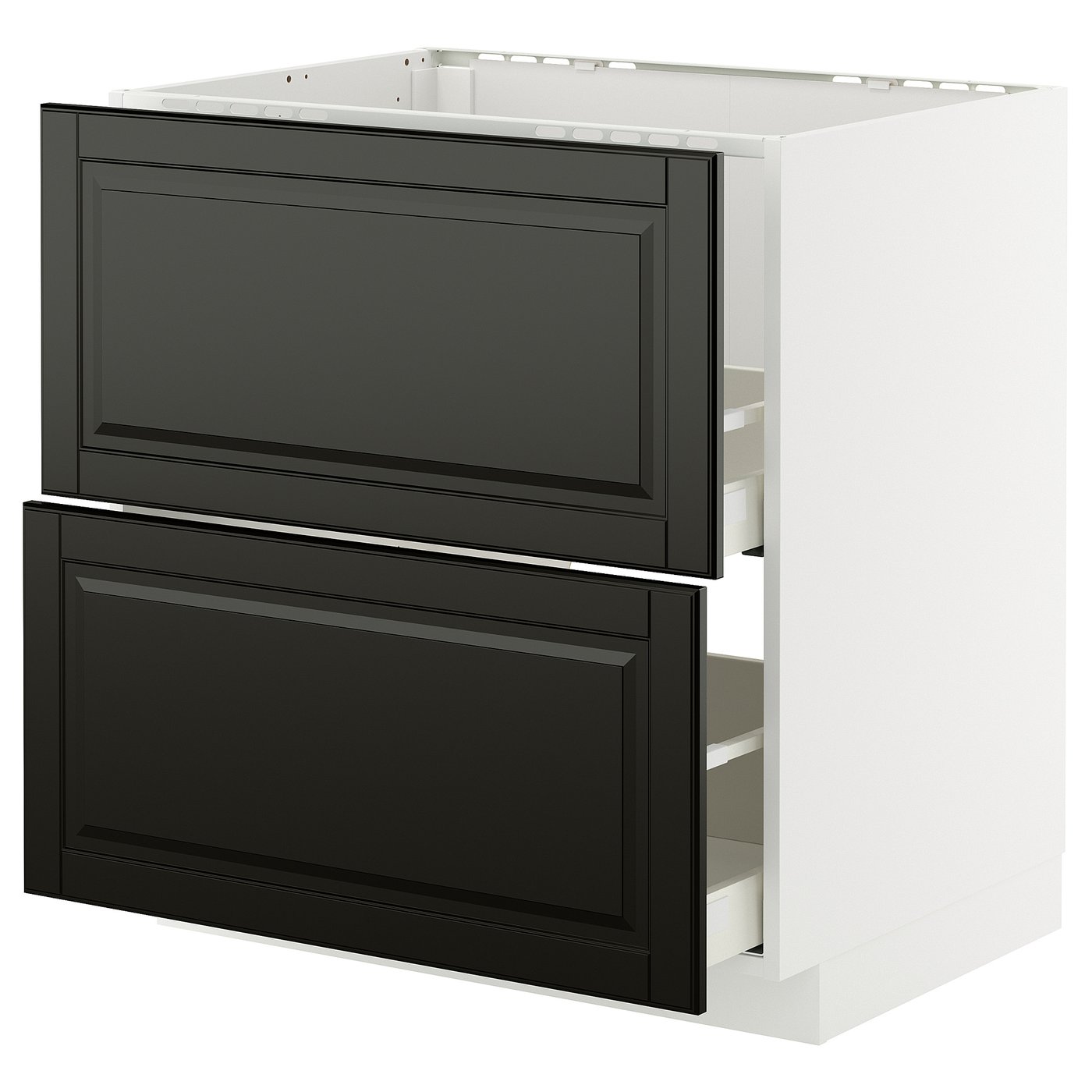 IKEA METOD / MAXIMERA Unterschr. f Spüle/2 Fronten/2Sch. weiß/Bodbyn schwarz 80x60 cm