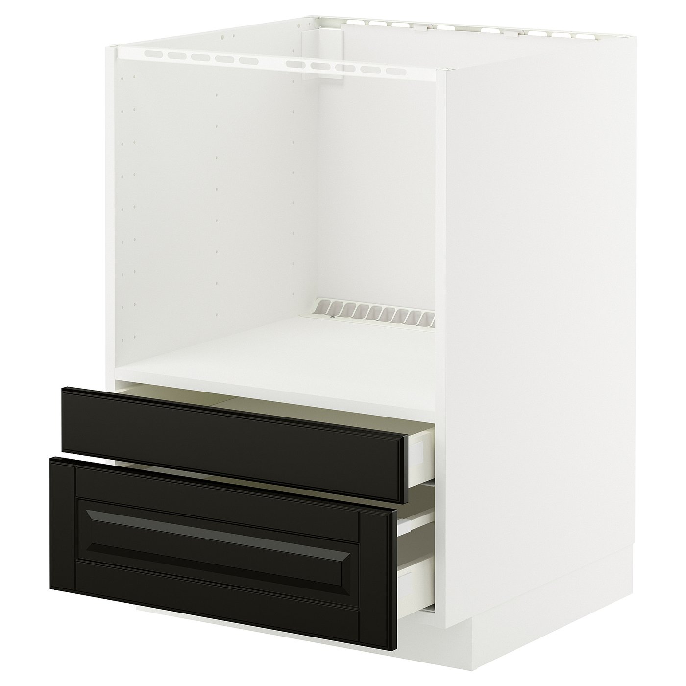 IKEA METOD / MAXIMERA Unterschr. für Kombimikro.+Schubl. weiß/Bodbyn schwarz