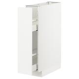 Weißer METOD Küchenschrank, rechteckig, modernes Design mit ausziehbaren Einlegeböden.