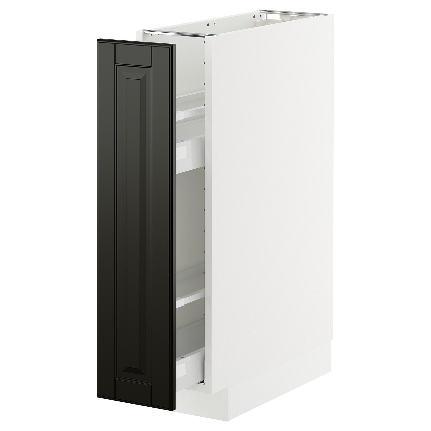 IKEA METOD / MAXIMERA Unterschrank+ausziehb. Einrichtg. weiß/Bodbyn schwarz 20x60 cm