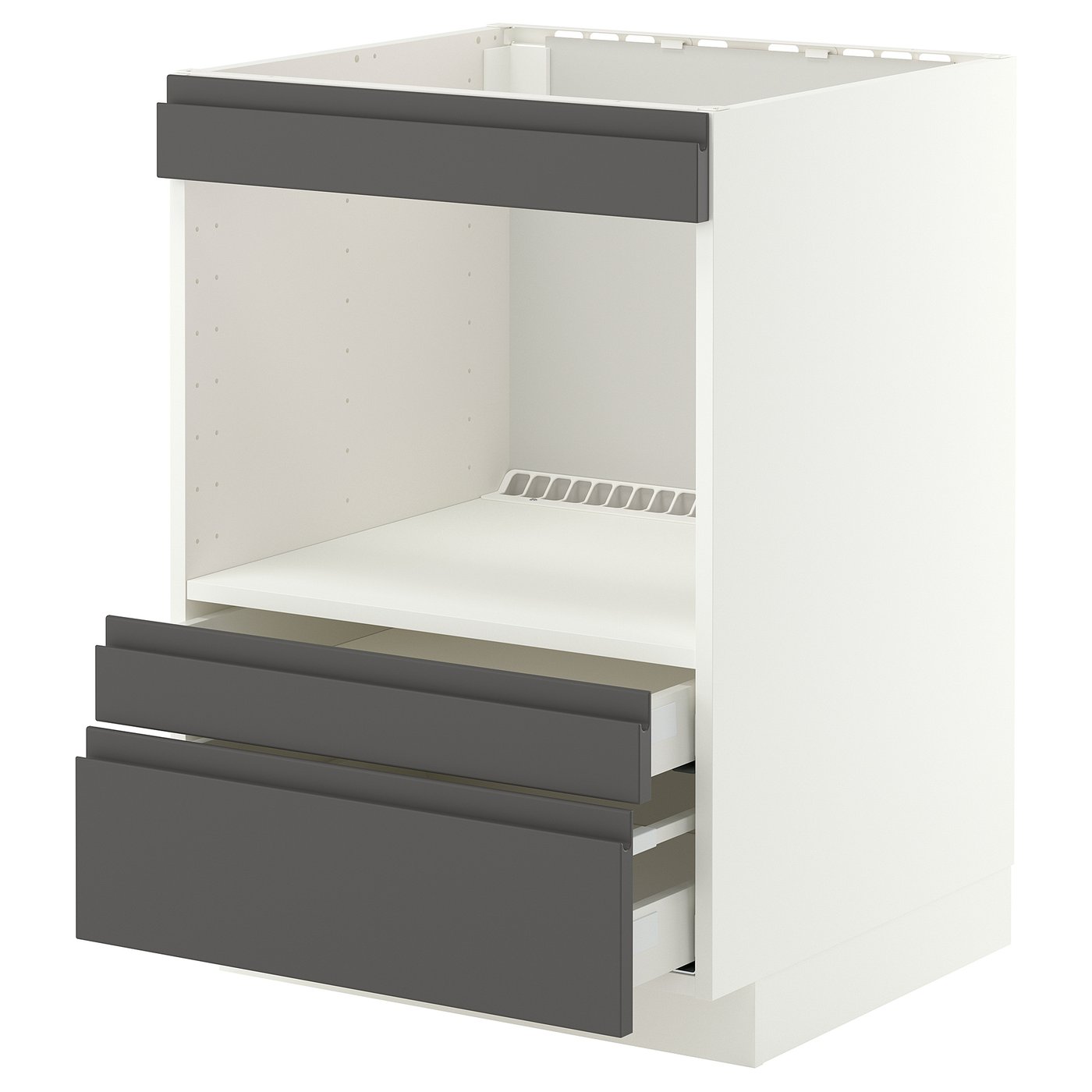 IKEA METOD / MAXIMERA Unterschrank für Einbaugeräte weiß/Voxtorp dunkelgrau