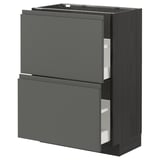 METOD Küchenzeile, dunkelgrau mit zwei Schubladen, modern & robust, 18mm stark.