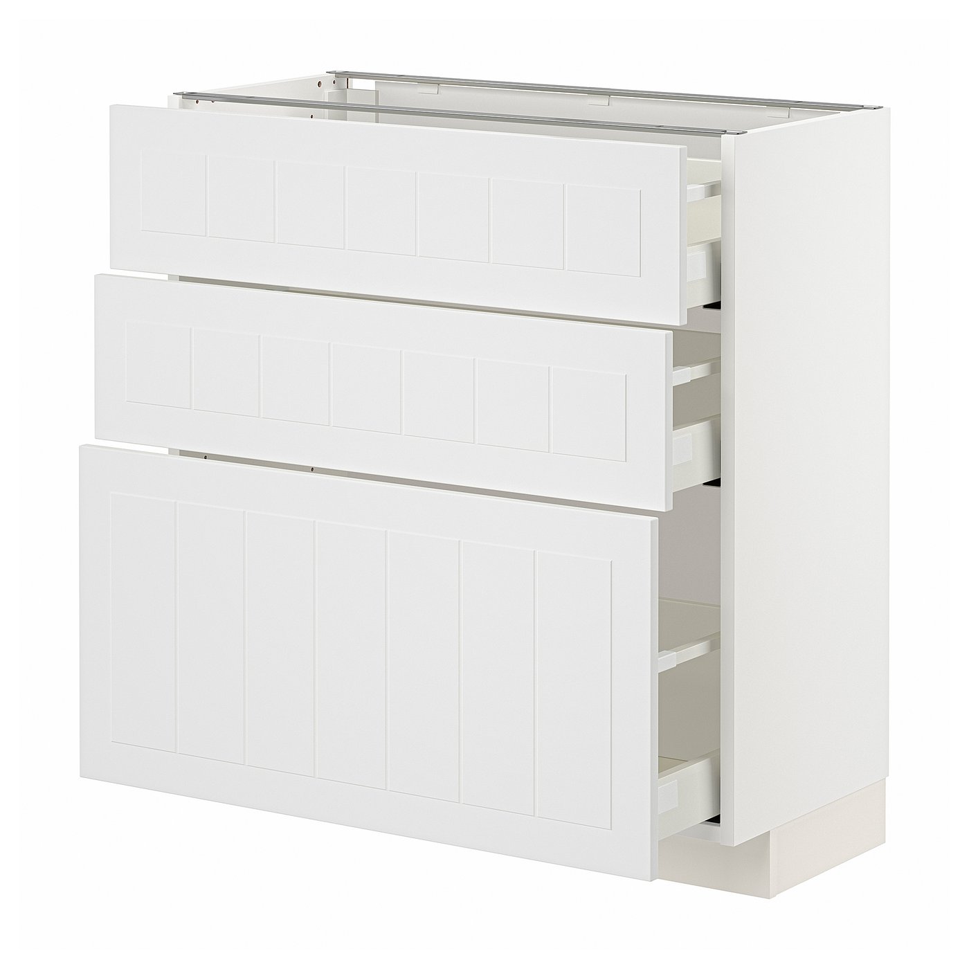 IKEA METOD / MAXIMERA Unterschrank mit 3 Schubladen weiß/Stensund weiß 80x37 cm