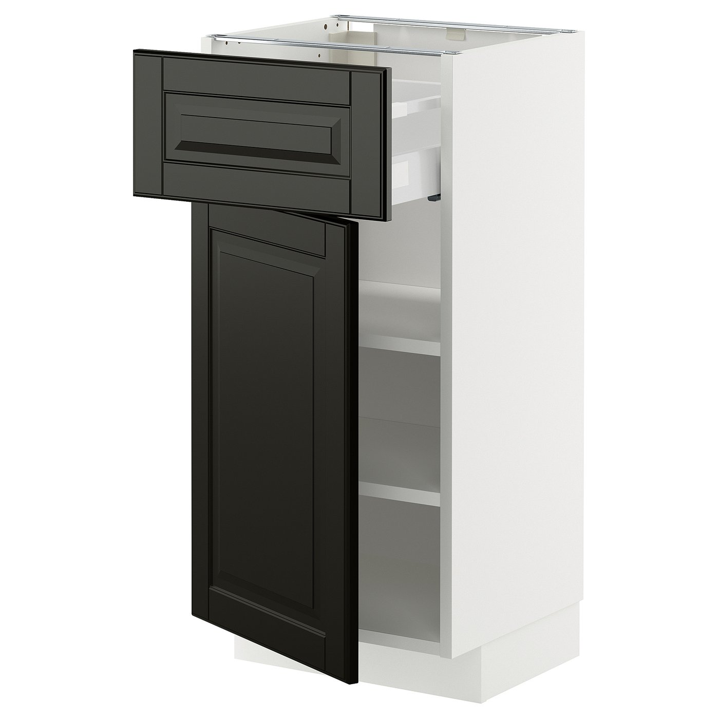 IKEA METOD / MAXIMERA Unterschrank mit Schublade/Tür weiß/Bodbyn schwarz 40x37 cm