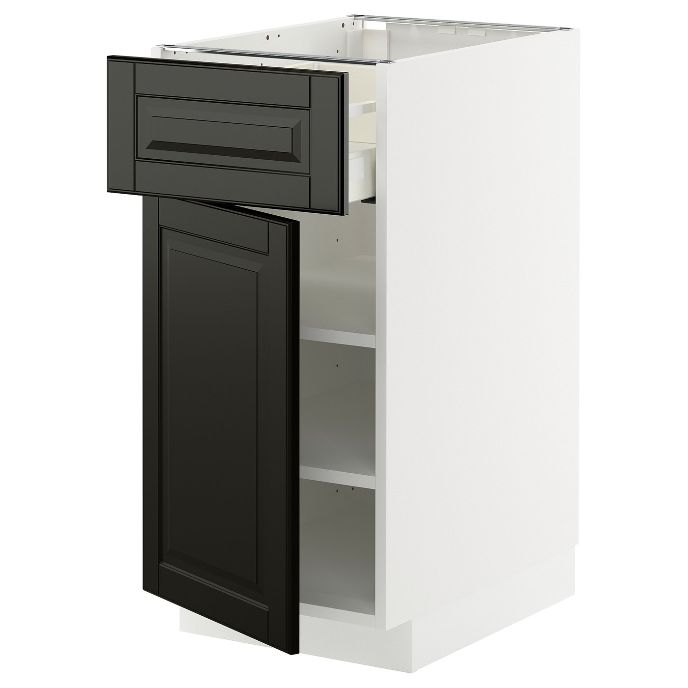 IKEA METOD / MAXIMERA Unterschrank mit Schublade/Tür weiß/Bodbyn schwarz 40x60 cm