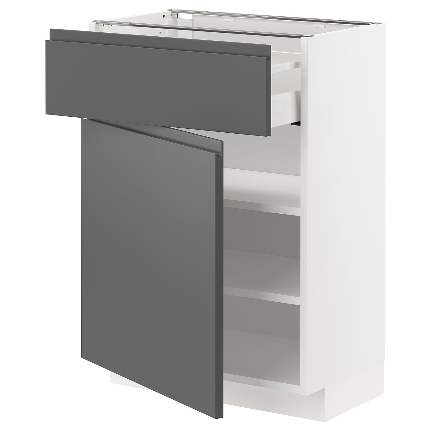 IKEA METOD / MAXIMERA Unterschrank mit Schublade/Tür weiß/Voxtorp dunkelgrau 60x37 cm