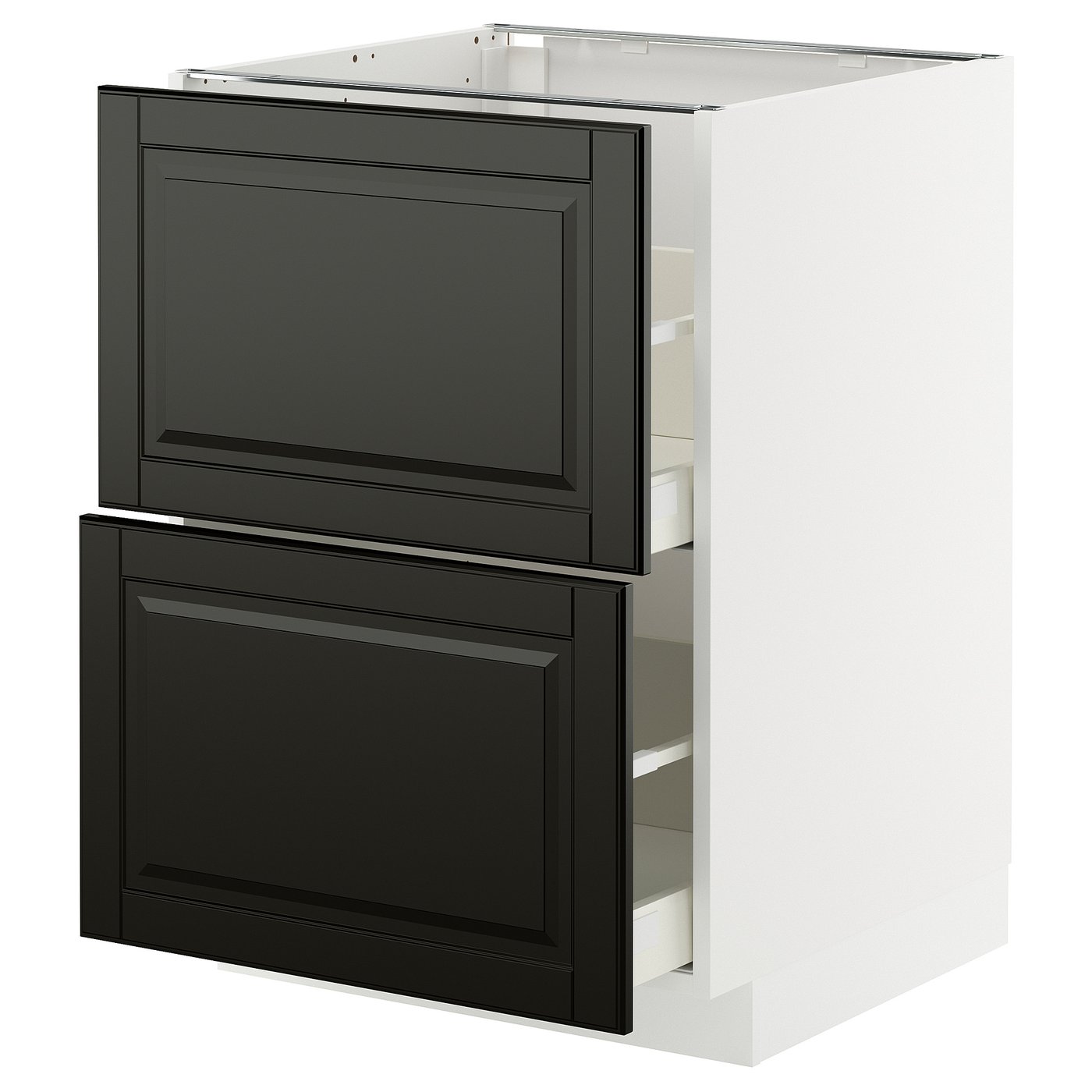 IKEA METOD / MAXIMERA Uschr 2 Fr/2 haho Sch weiß/Bodbyn schwarz 60x60 cm