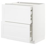 METOD weißes Küchenschrank-Set mit mehreren Schubladen.