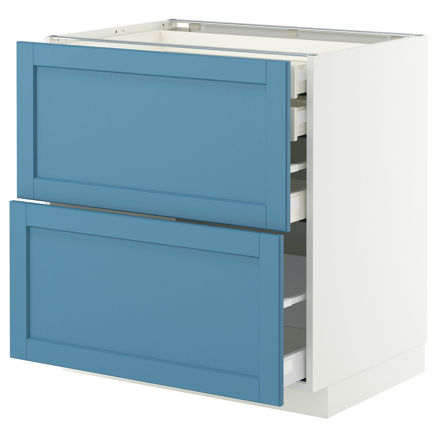 IKEA METOD / MAXIMERA Uschr 2 Fr/2 ni+1 haho+1 ho Sch weiß/Lerhyttan blau 80x60 cm