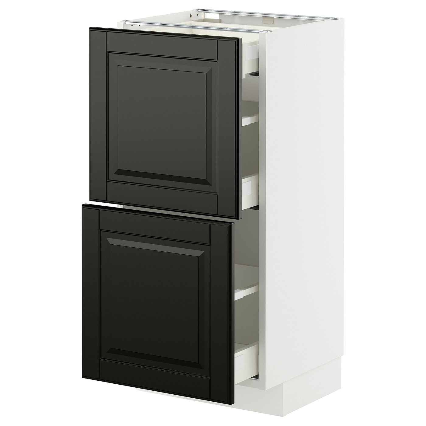 IKEA METOD / MAXIMERA Uschr 2 Fr/3 Sch weiß/Bodbyn schwarz 40x37 cm