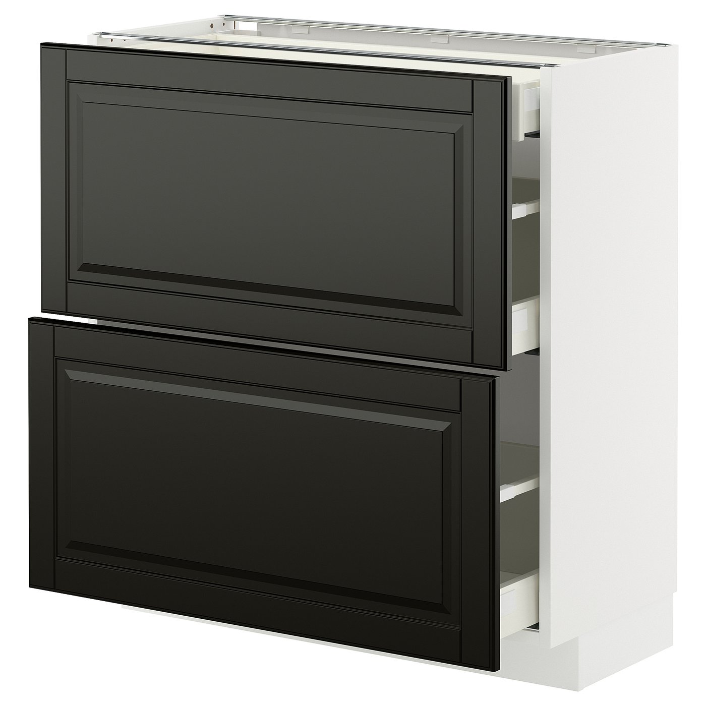 IKEA METOD / MAXIMERA Uschr 2 Fr/3 Sch weiß/Bodbyn schwarz 80x37 cm
