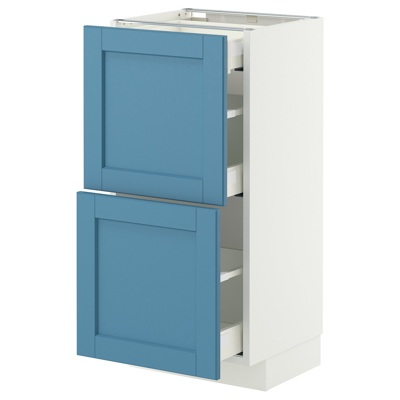 IKEA METOD / MAXIMERA Uschr 2 Fr/3 Sch weiß/Lerhyttan blau 40x37 cm