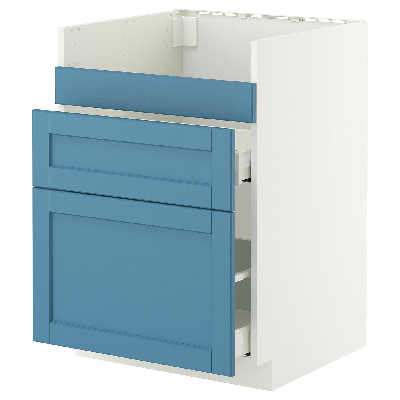 IKEA METOD / MAXIMERA Uschr. f HAVSEN Spüle/3 Fro/3 Schub weiß/Lerhyttan blau 60x60 cm