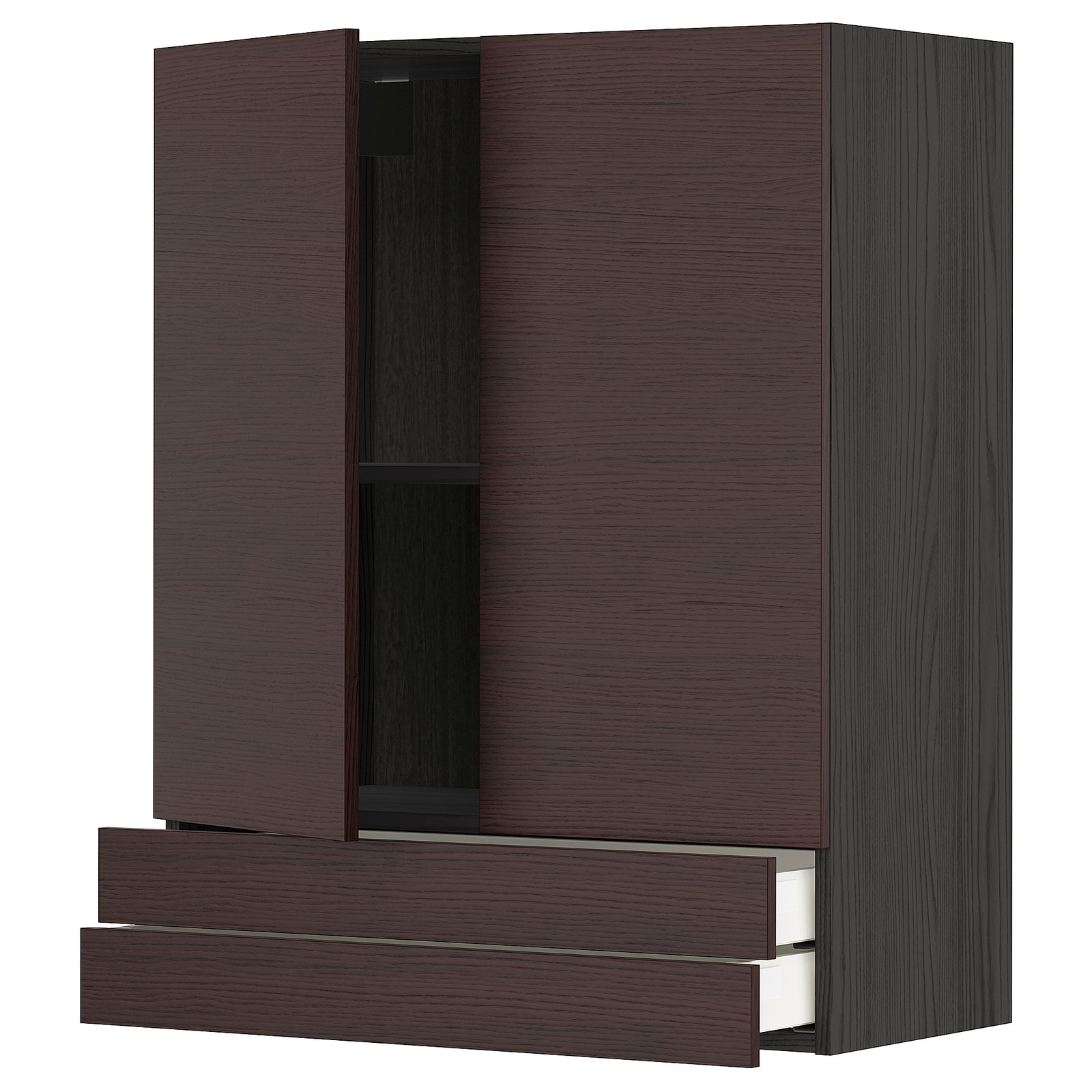 METOD / MAXIMERA Wandschrank mit 2 Türen/2 Schubl. - schwarz Askersund