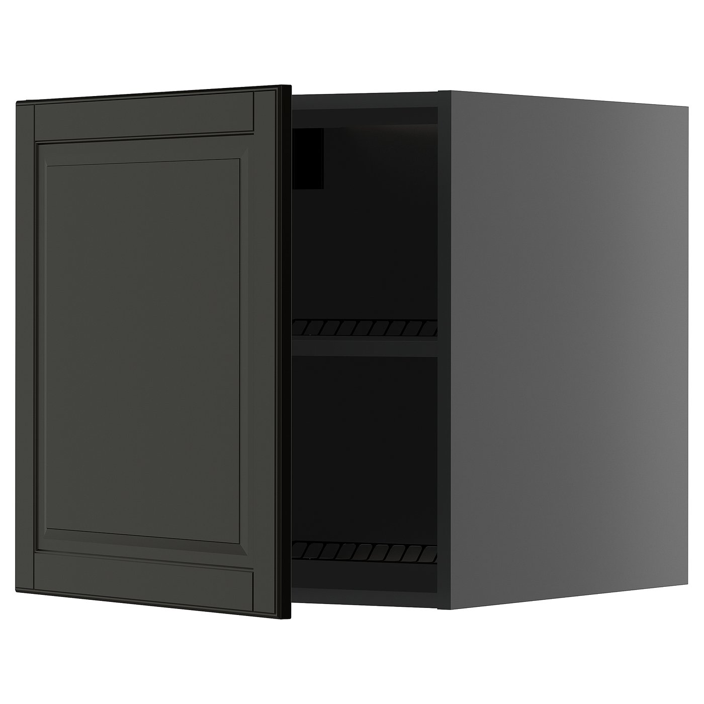 IKEA METOD Oberschr f Kühl-/Gefrierschrank schwarzgrau/Bodbyn schwarz 60x60 cm