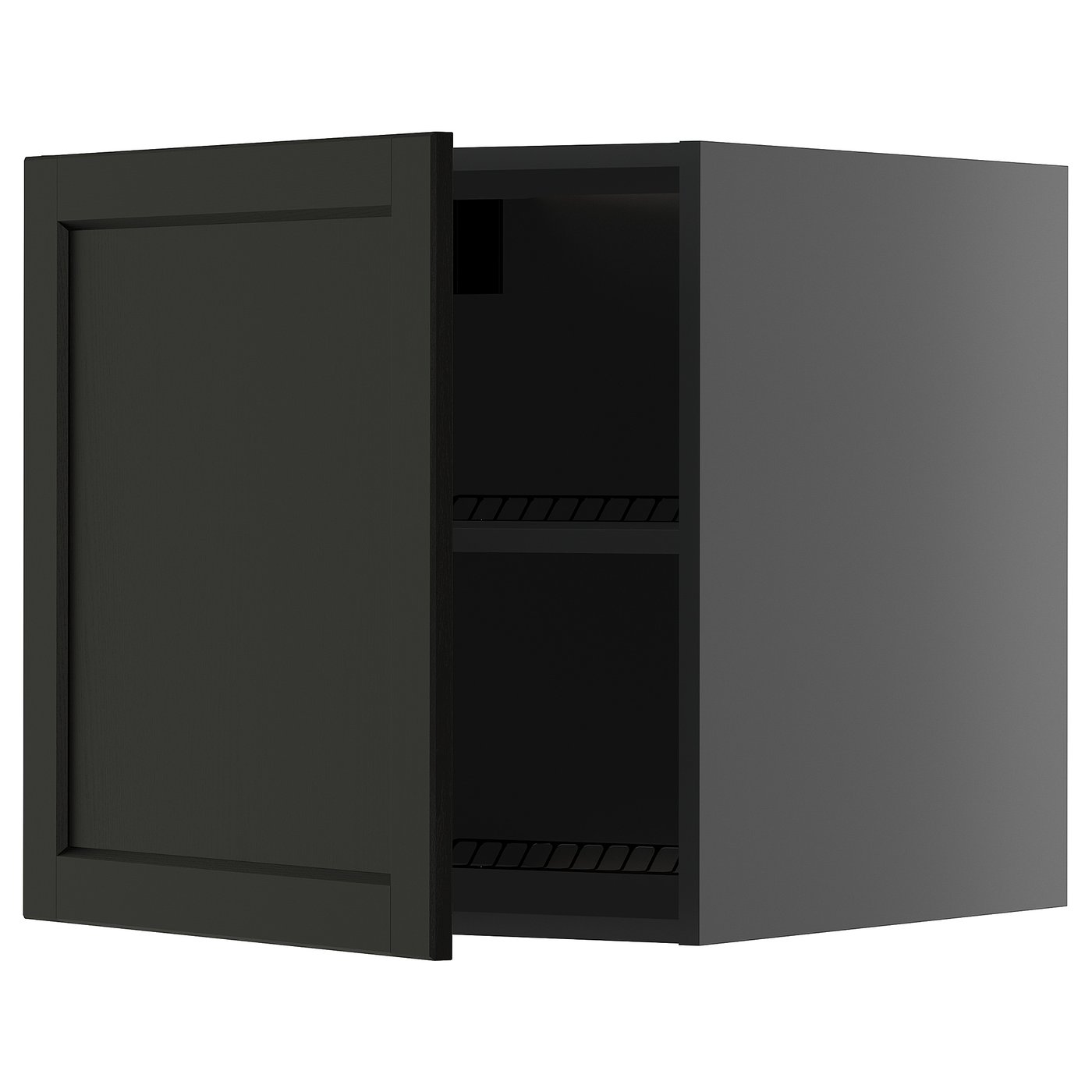 IKEA METOD Oberschr f Kühl-/Gefrierschrank schwarzgrau/Lerhyttan schwarz lasiert 60x60 cm