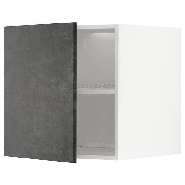 Dunkelgrauer Küchenschrank in Betonoptik mit verstellbarem Regal.