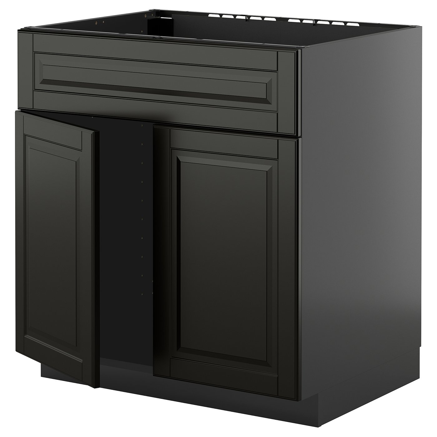 IKEA METOD Unterschr f Spüle+2 Türen/Front schwarzgrau/Bodbyn schwarz