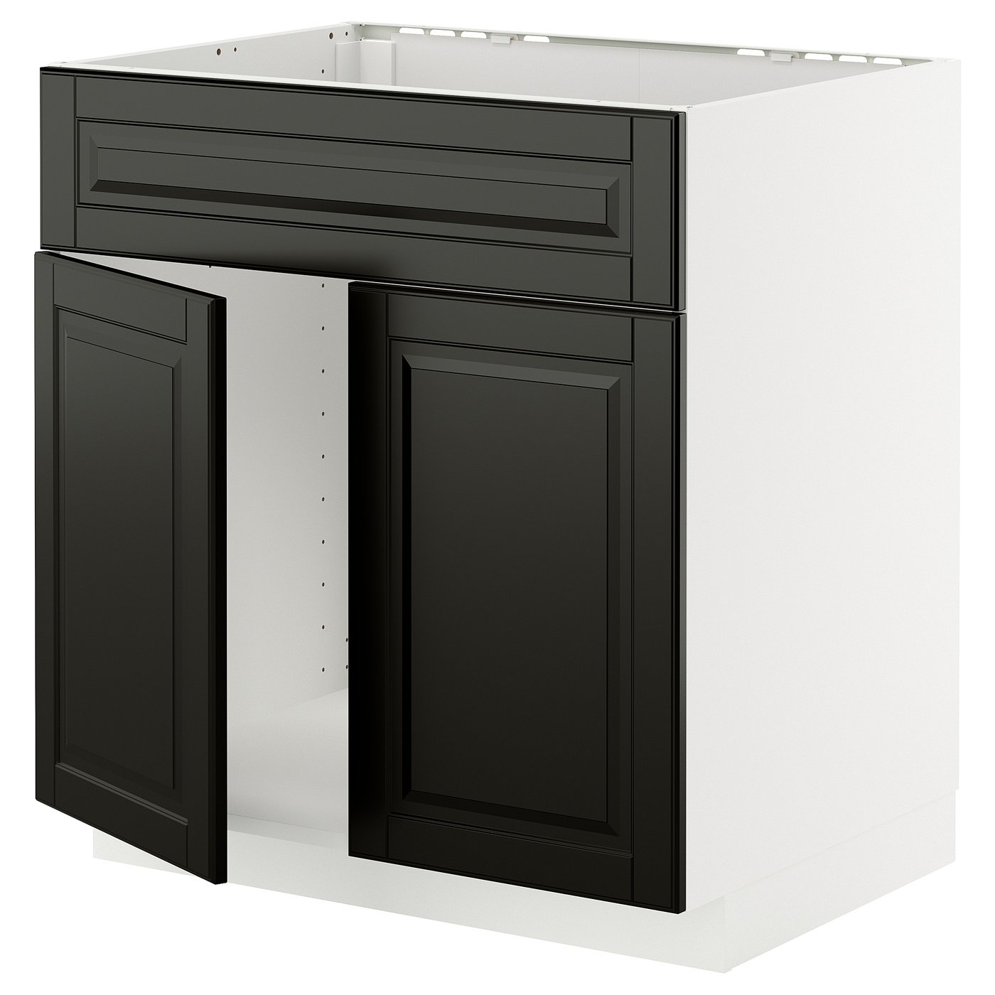 IKEA METOD Unterschr f Spüle+2 Türen/Front weiß/Bodbyn schwarz