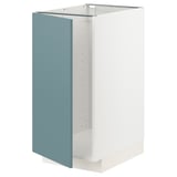 METOD Küchenschrank, weiß & türkis, modernes Design mit Schnappscharnieren.