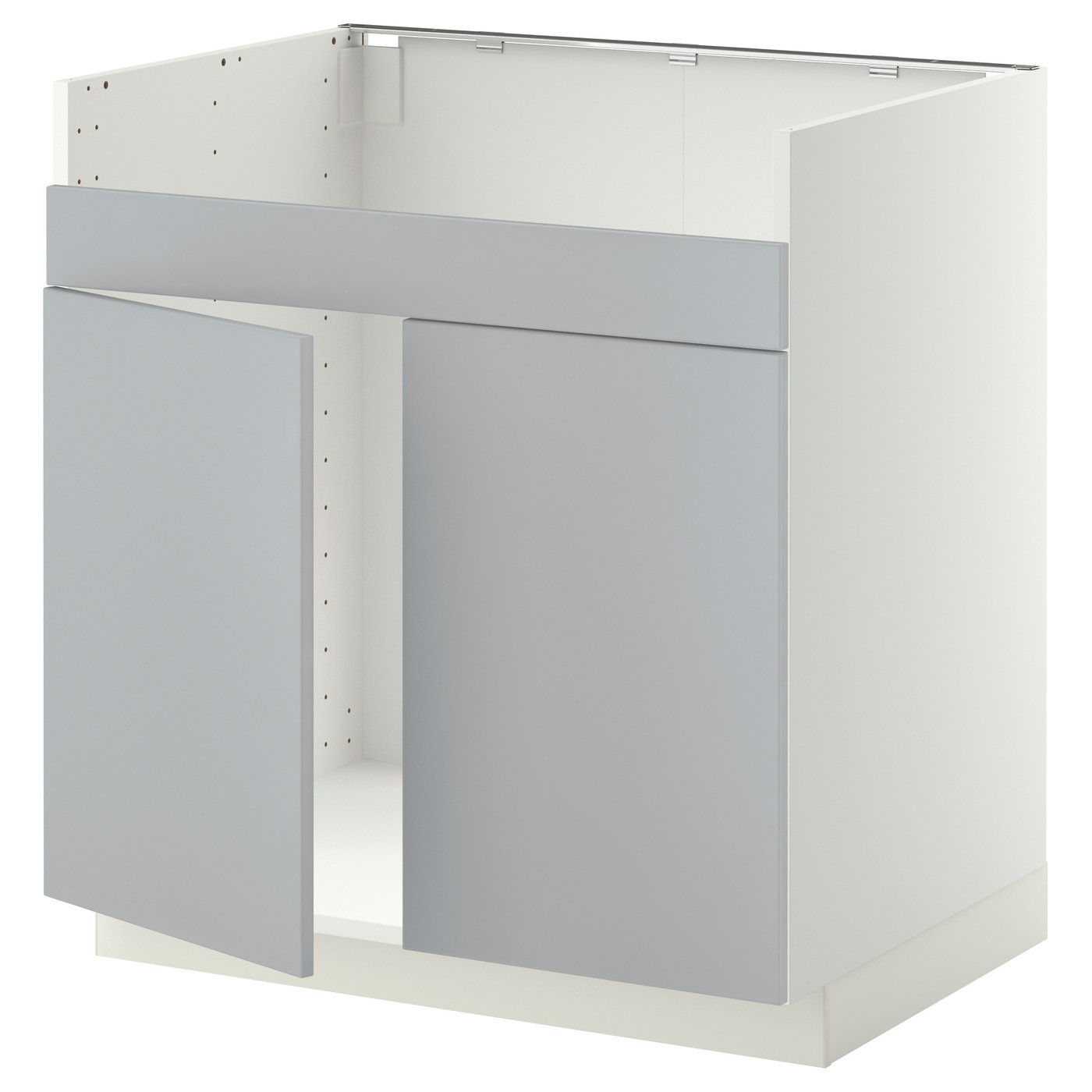 METOD Unterschrank f HAVSEN Spüle 2 - weiß/Veddinge grau - IKEA Deutschland