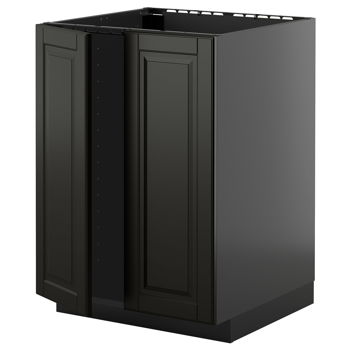 IKEA METOD Unterschrank für Spüle + 2 Türen schwarzgrau/Bodbyn schwarz 60x60 cm