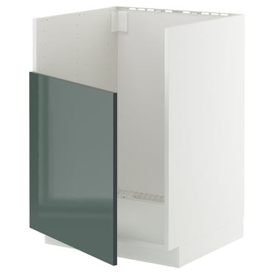 METOD Küchenschrank, hochglänzend graugrün, modernes Design.