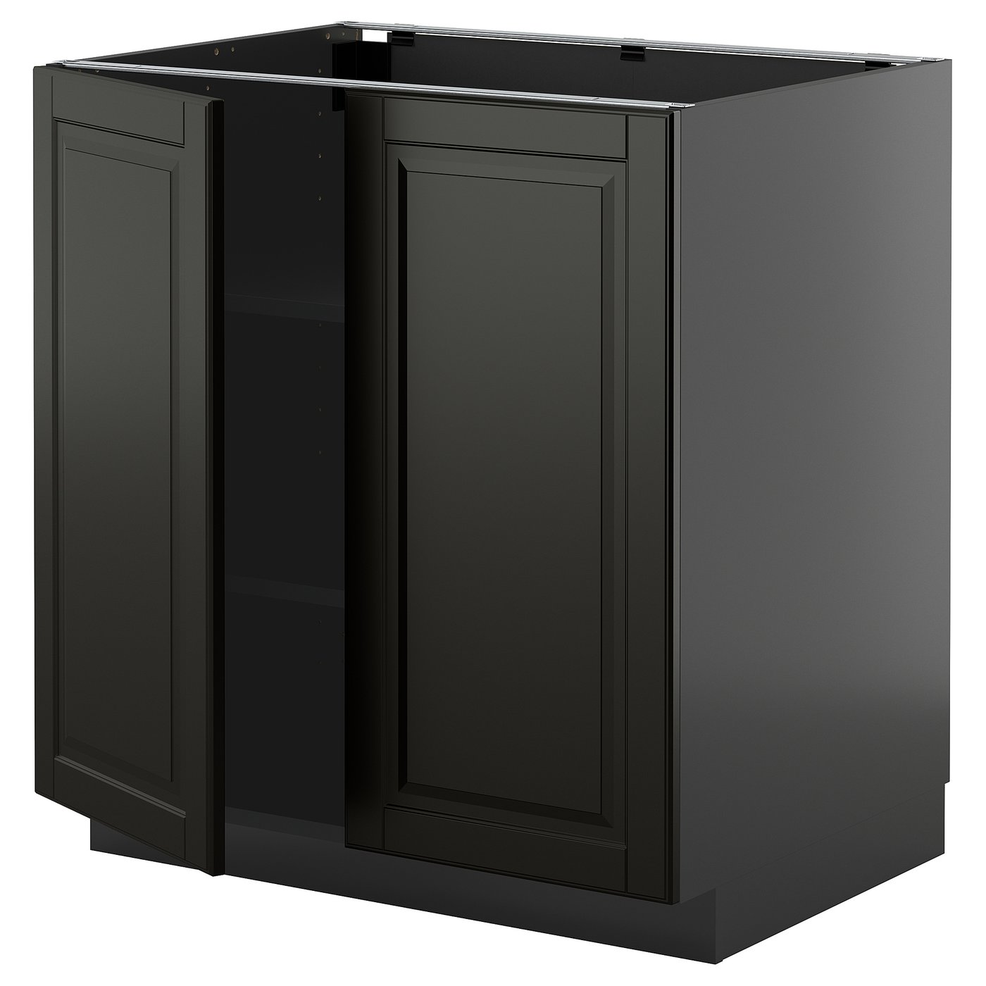 IKEA METOD Unterschrank m Böden/2Türen schwarzgrau/Bodbyn schwarz 80x60 cm