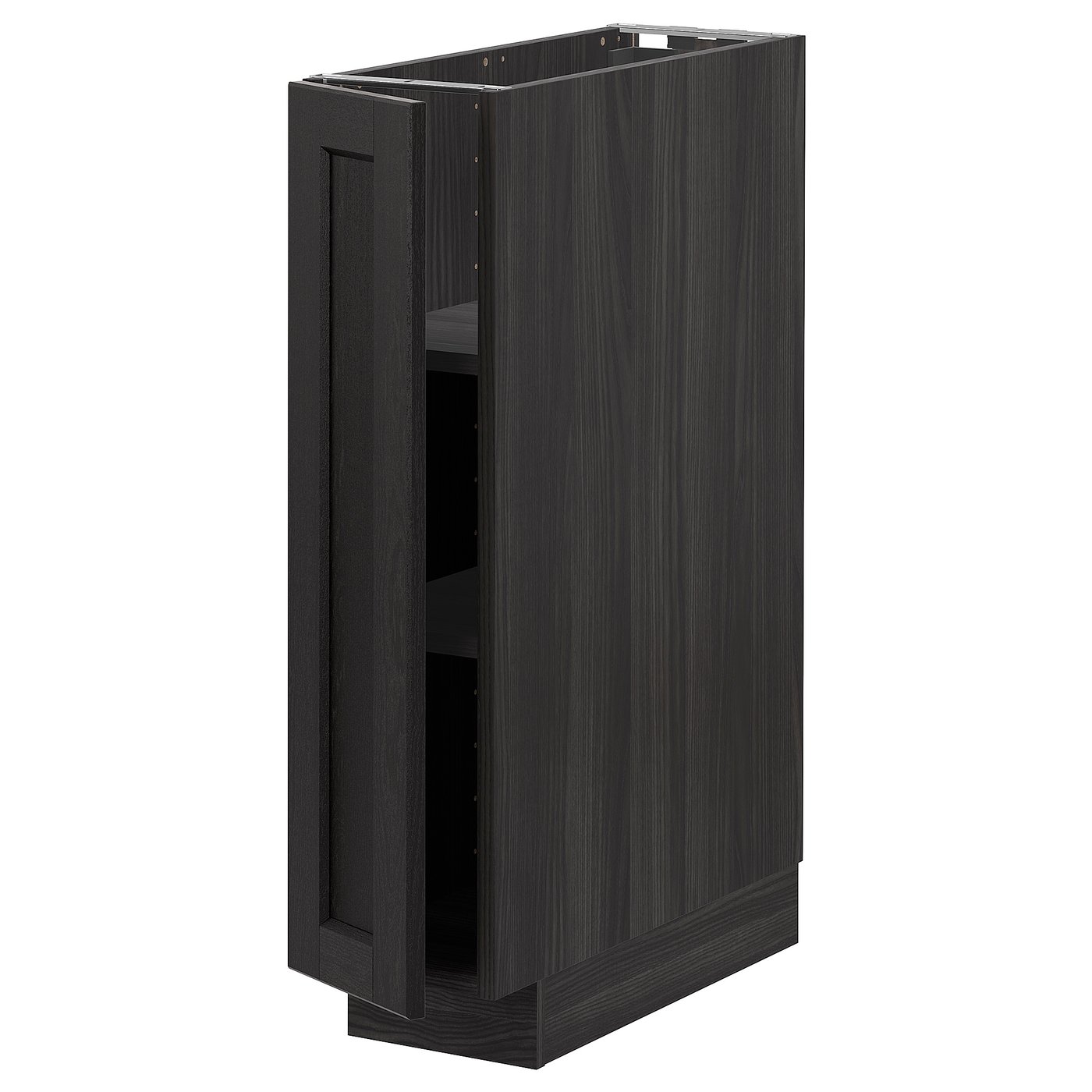 IKEA METOD Unterschrank mit Böden schwarz/Lerhyttan schwarz lasiert 20x60 cm