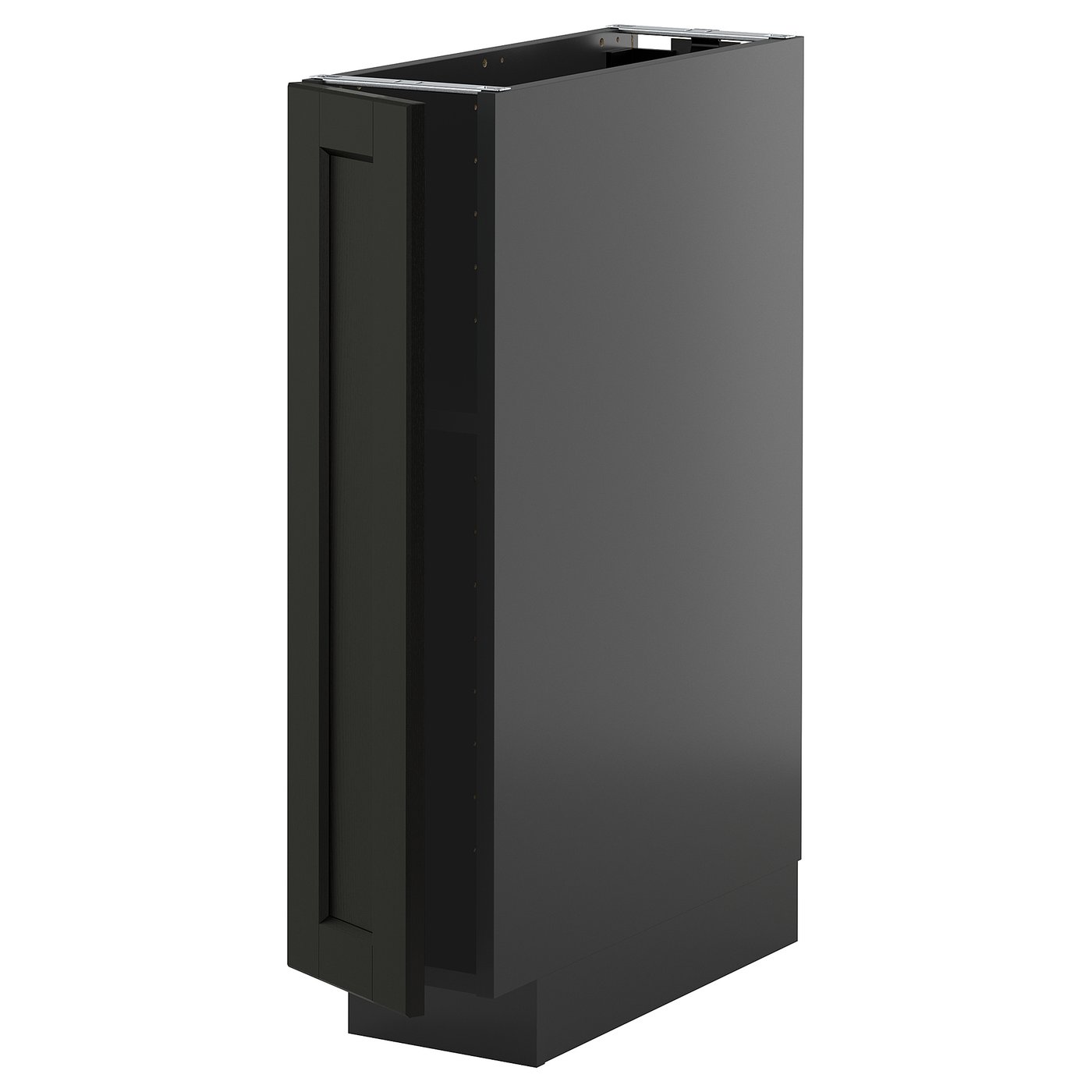 IKEA METOD Unterschrank mit Böden schwarzgrau/Lerhyttan schwarz lasiert 20x60 cm