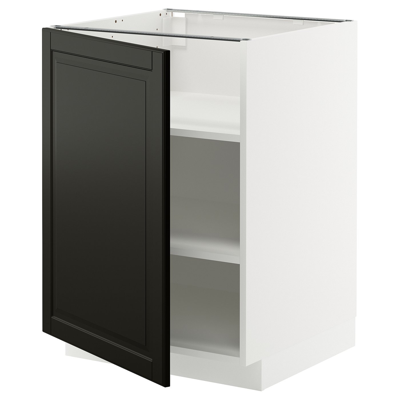 IKEA METOD Unterschrank mit Böden weiß/Bodbyn schwarz 60x60 cm