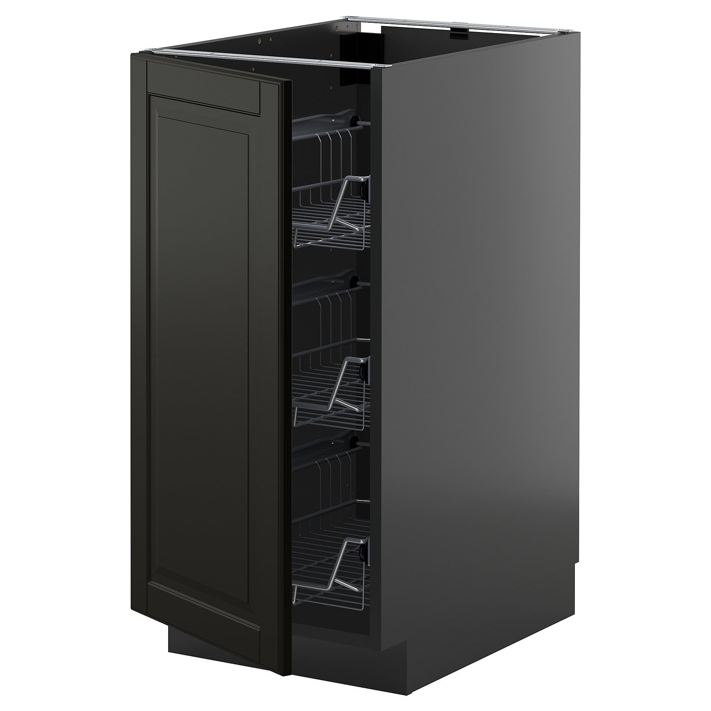 IKEA METOD Unterschrank mit Drahtkörben schwarzgrau/Bodbyn schwarz 40x60 cm