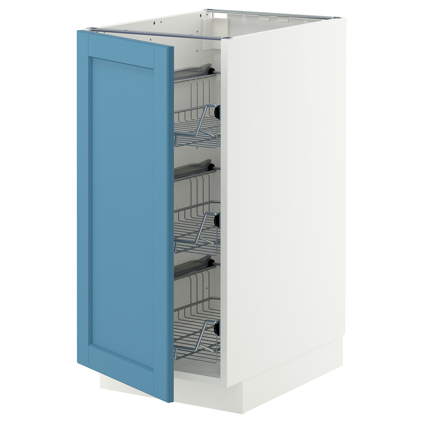 IKEA METOD Unterschrank mit Drahtkörben weiß/Lerhyttan blau 40x60 cm