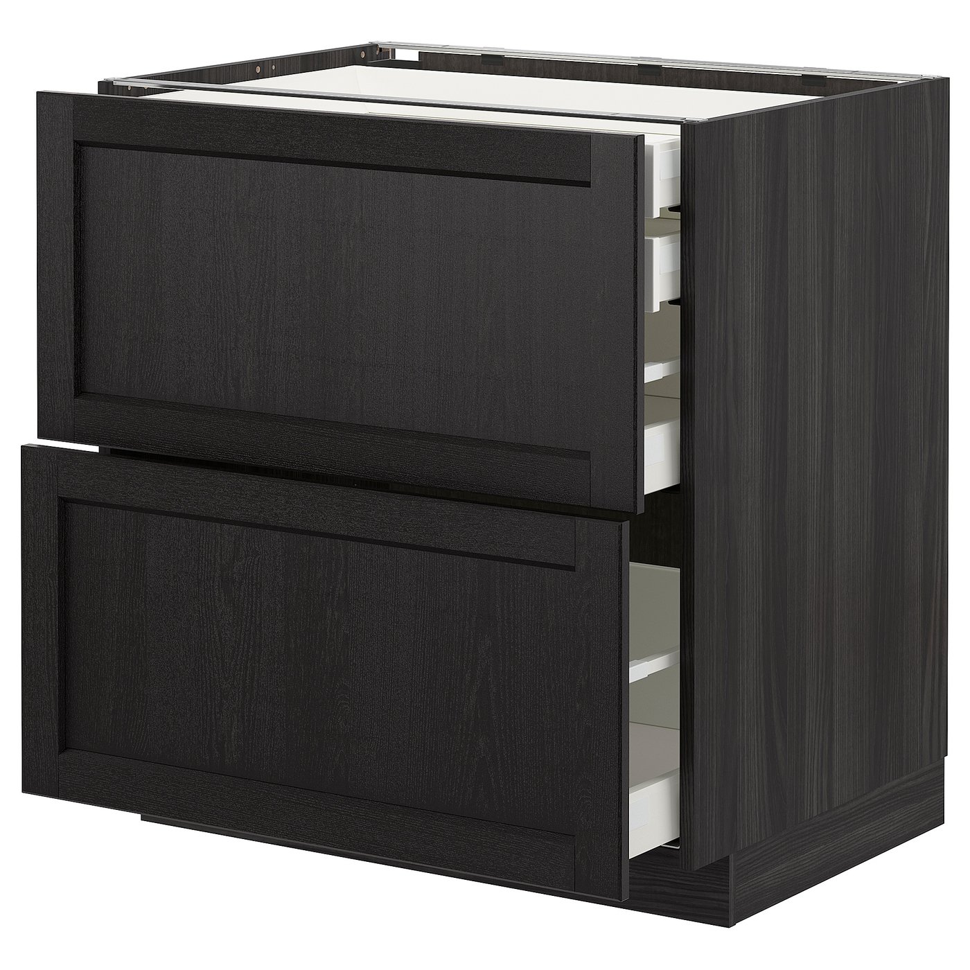 IKEA METOD Uschr 2 Fr/2 ni+1 haho+1 ho Sch schwarz/Lerhyttan schwarz lasiert 80x60 cm