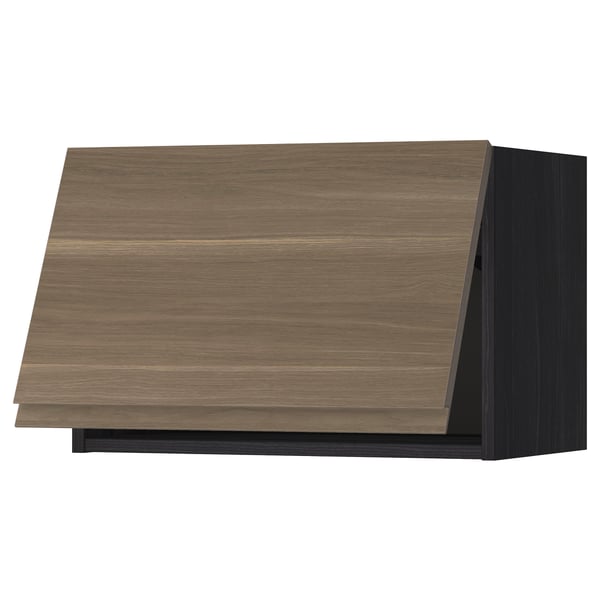 Metod Wandschrank Horizontal Schwarz Voxtorp Nussbaum Ikea