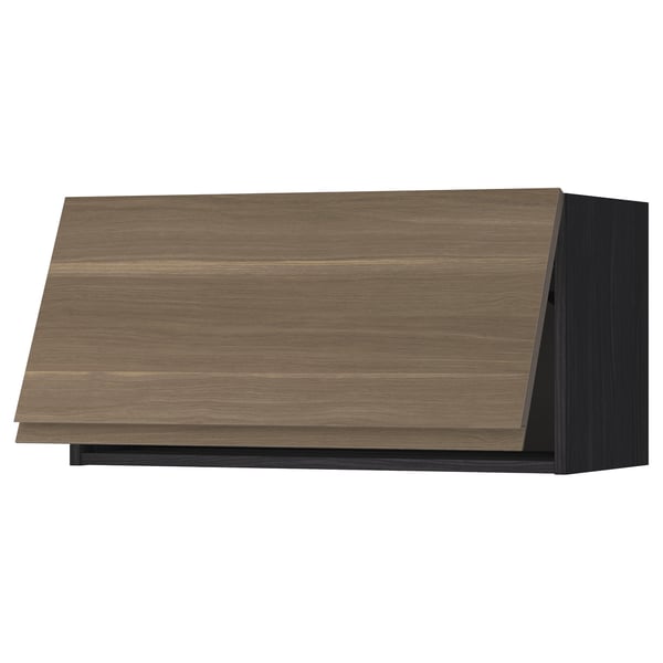 Metod Wandschrank Horizontal Schwarz Voxtorp Nussbaum Ikea