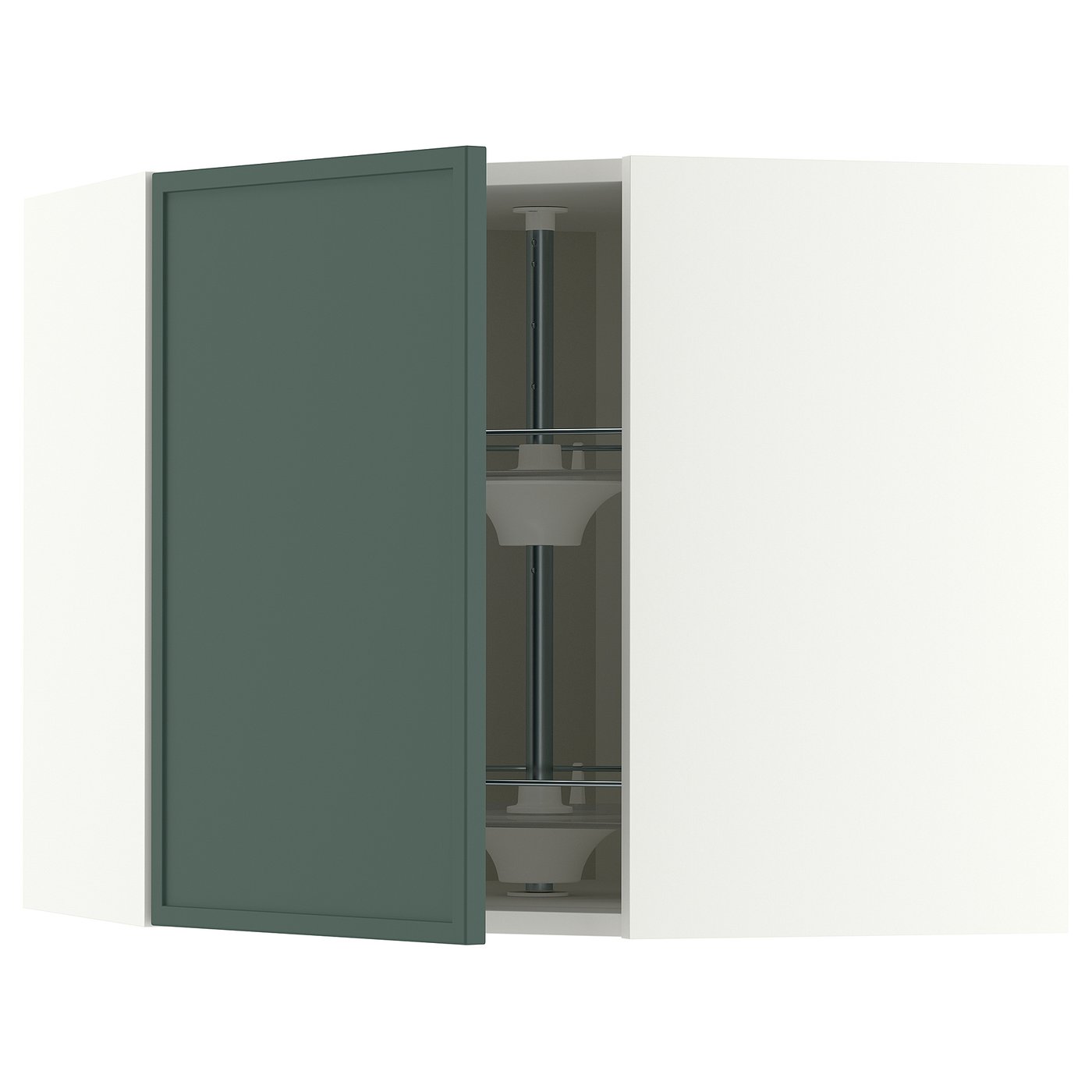 IKEA METOD Wandeckschrank mit Karussell weiß/Aspudden dunkel graugrün 68x60 cm