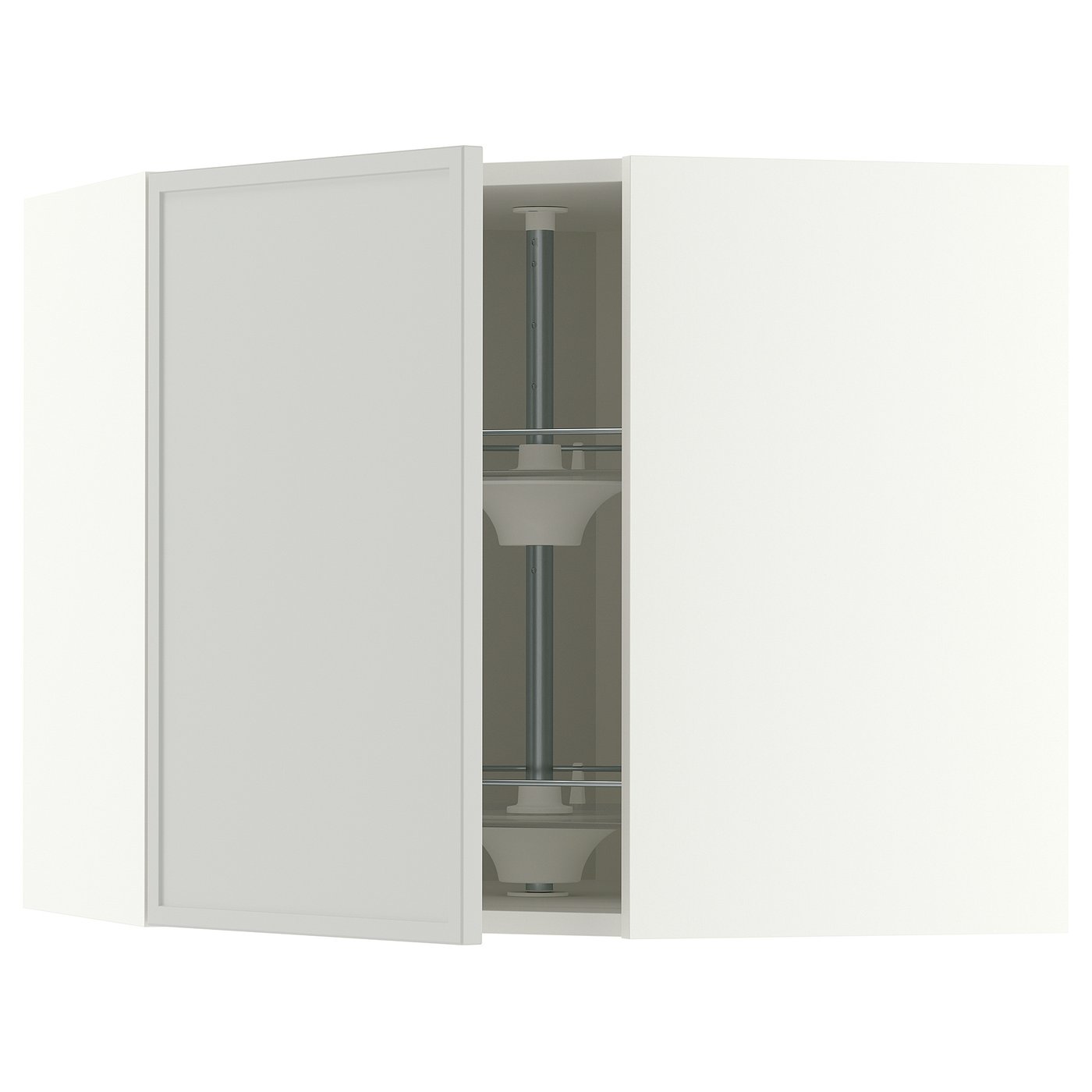 IKEA METOD Wandeckschrank mit Karussell weiß/Aspudden hellgrau 68x60 cm