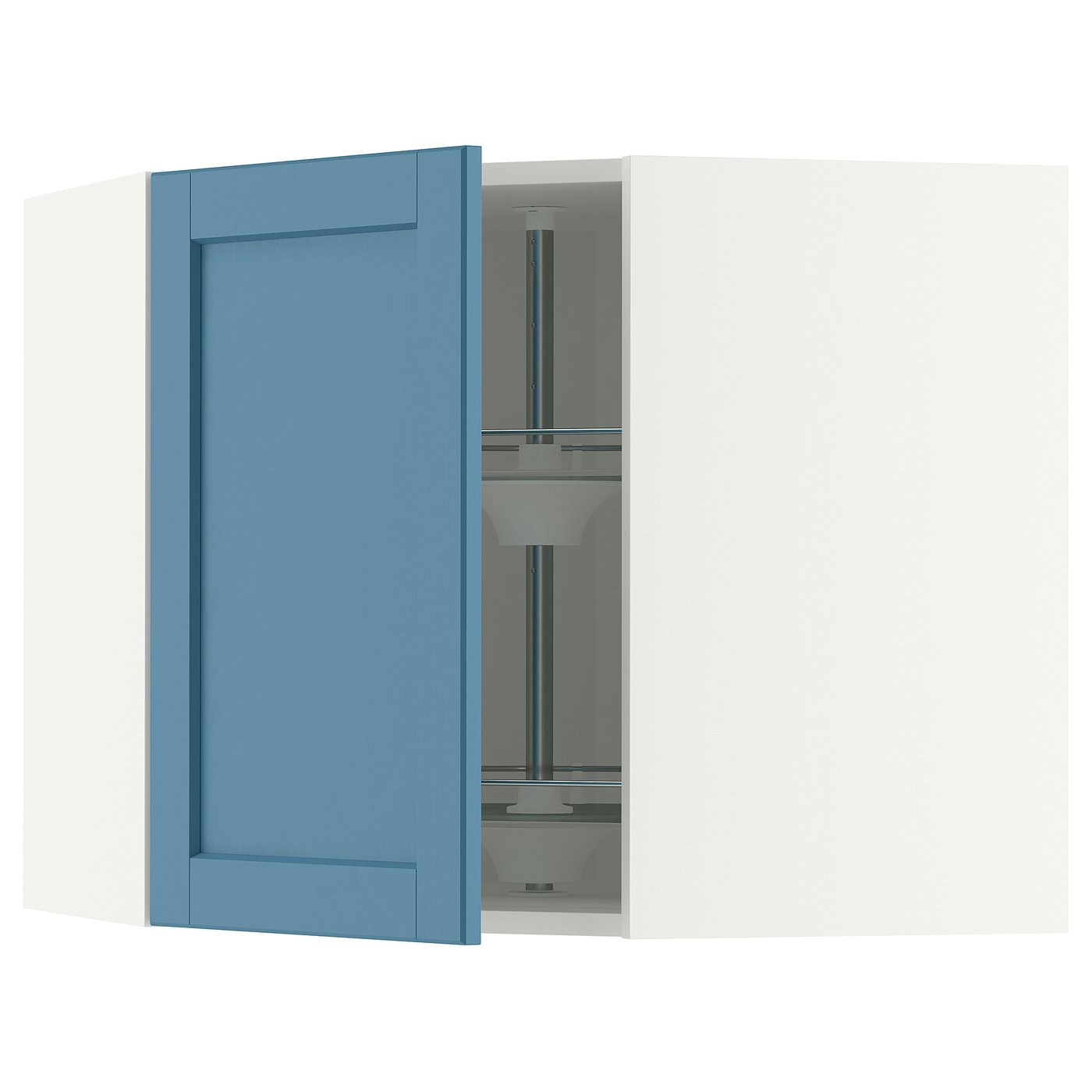 IKEA METOD Wandeckschrank mit Karussell weiß/Lerhyttan blau 68x60 cm