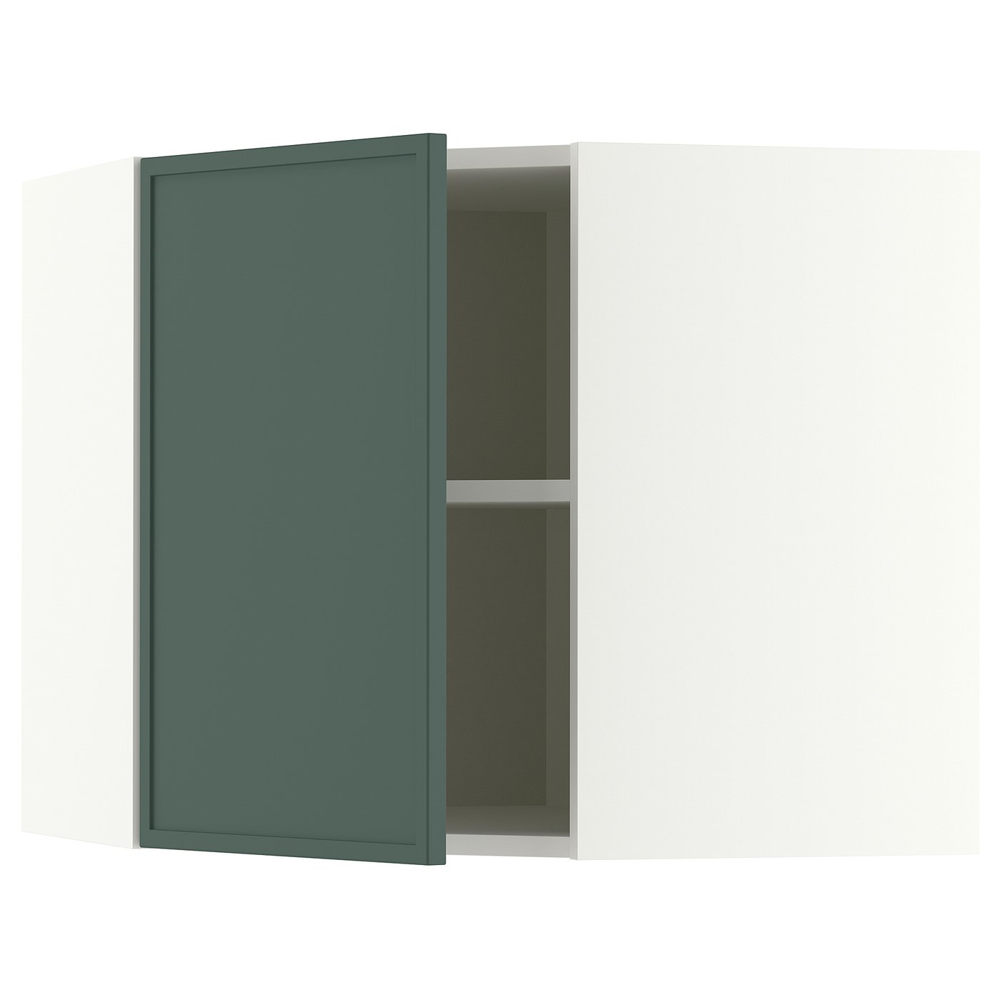 IKEA METOD Wandeckschrank mit Regalböden weiß/Aspudden dunkel graugrün 68x60 cm