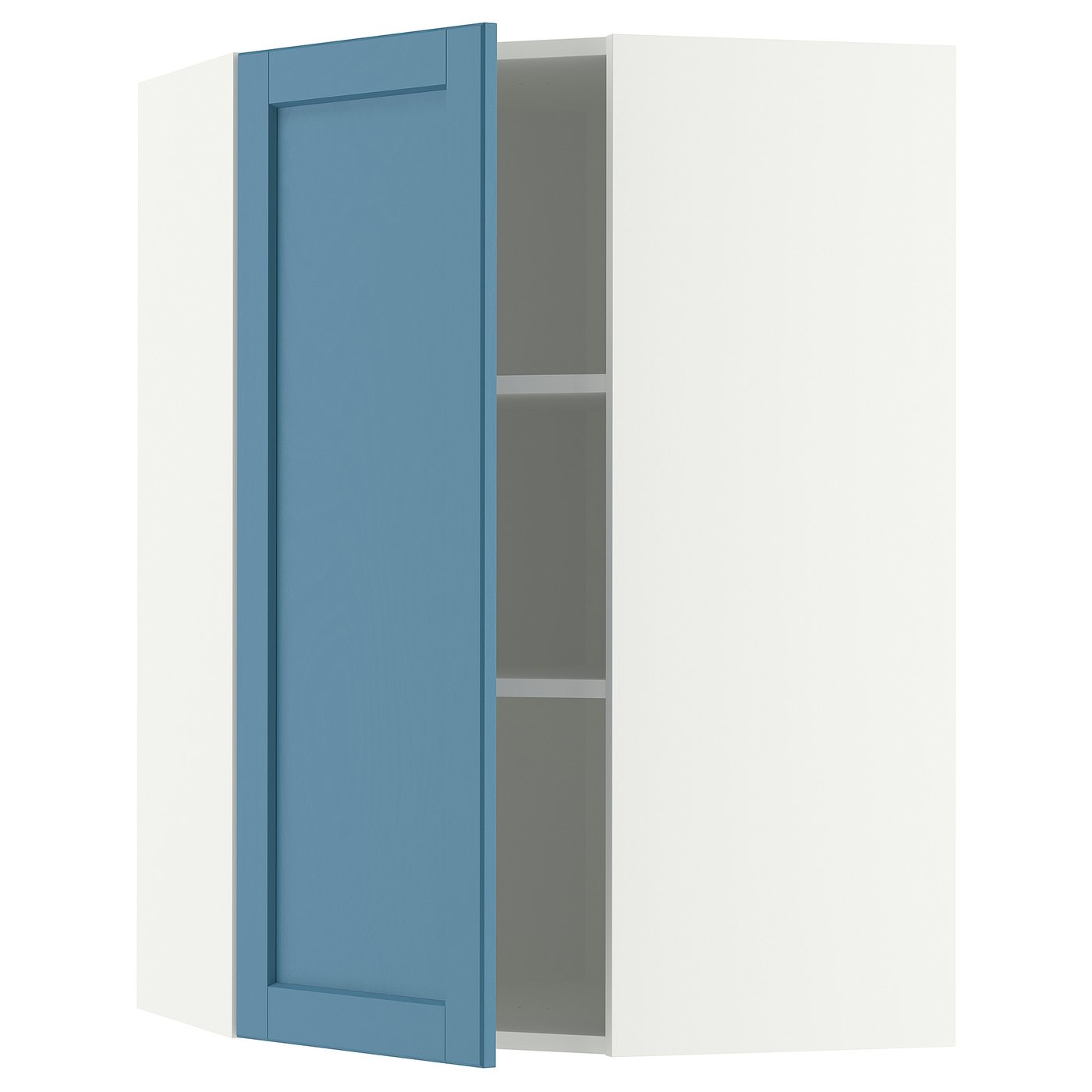 IKEA METOD Wandeckschrank mit Regalböden weiß/Lerhyttan blau 68x100 cm