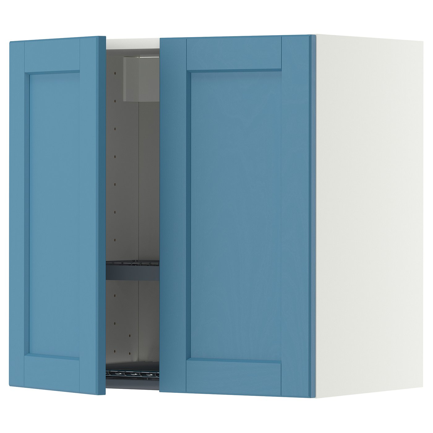 IKEA METOD Wandschrank/Abtropfgest./2 Türen weiß/Lerhyttan blau 60x60 cm