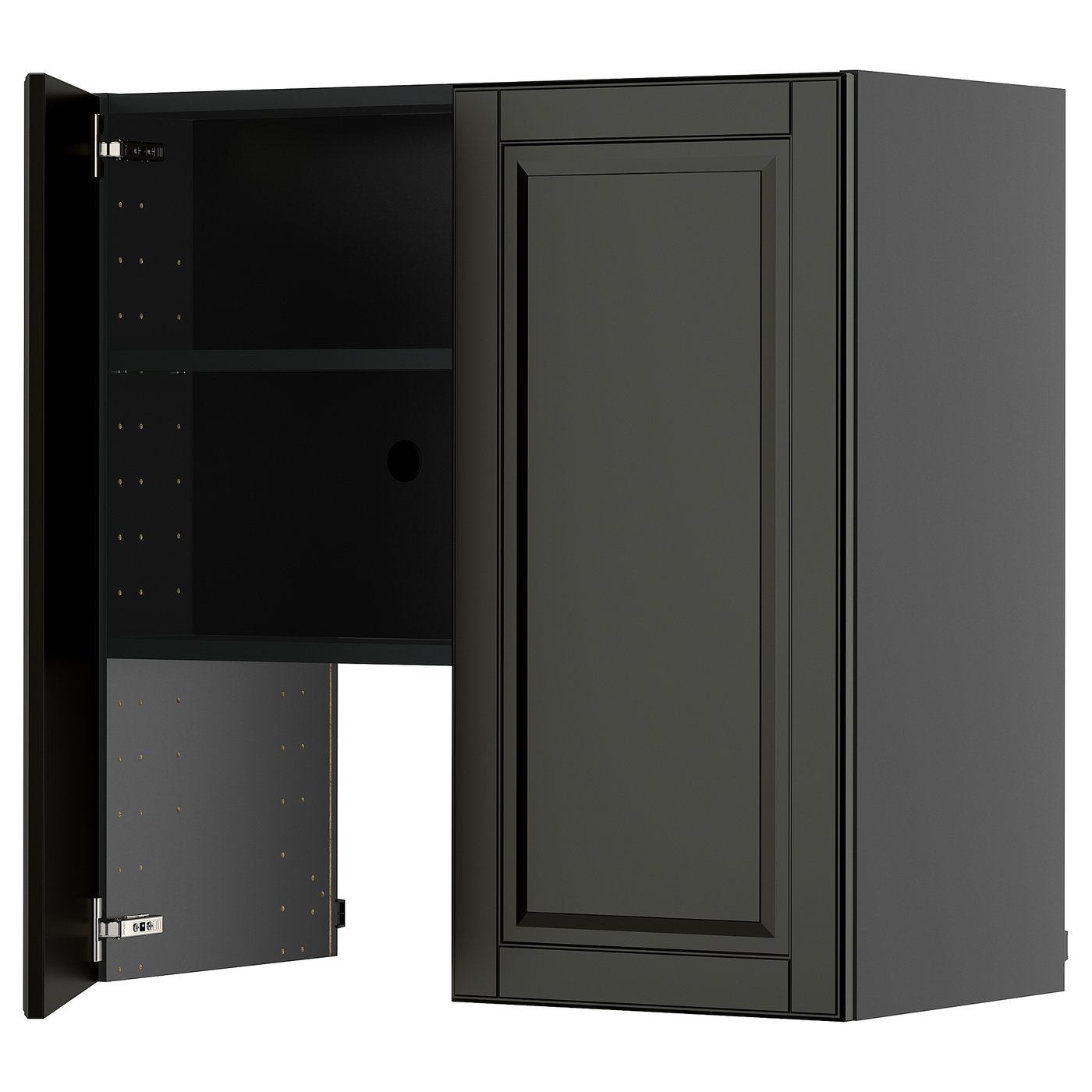 IKEA METOD Wandschrank f Dunstabzug/Boden/Tür schwarzgrau/Bodbyn schwarz 80x80 cm