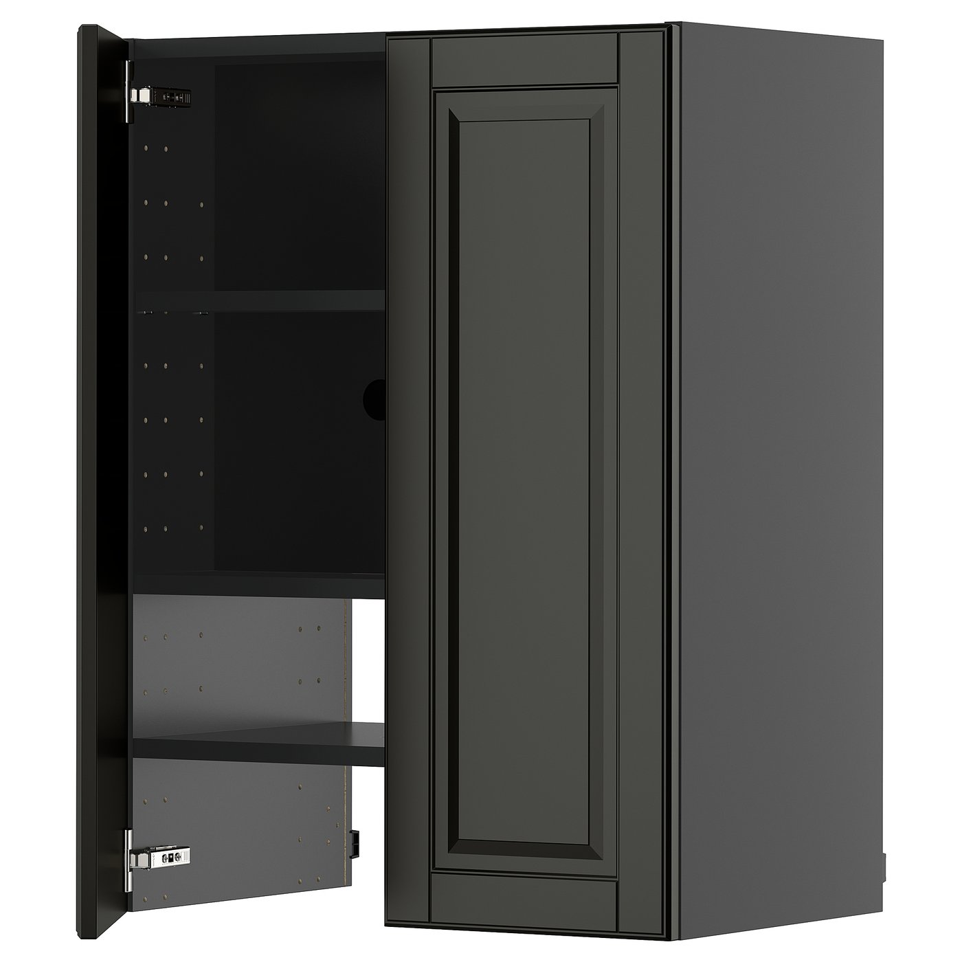 IKEA METOD Wandschrank f Dunstabzug/Boden/Tür schwarzgrau/Bodbyn schwarz 60x80 cm