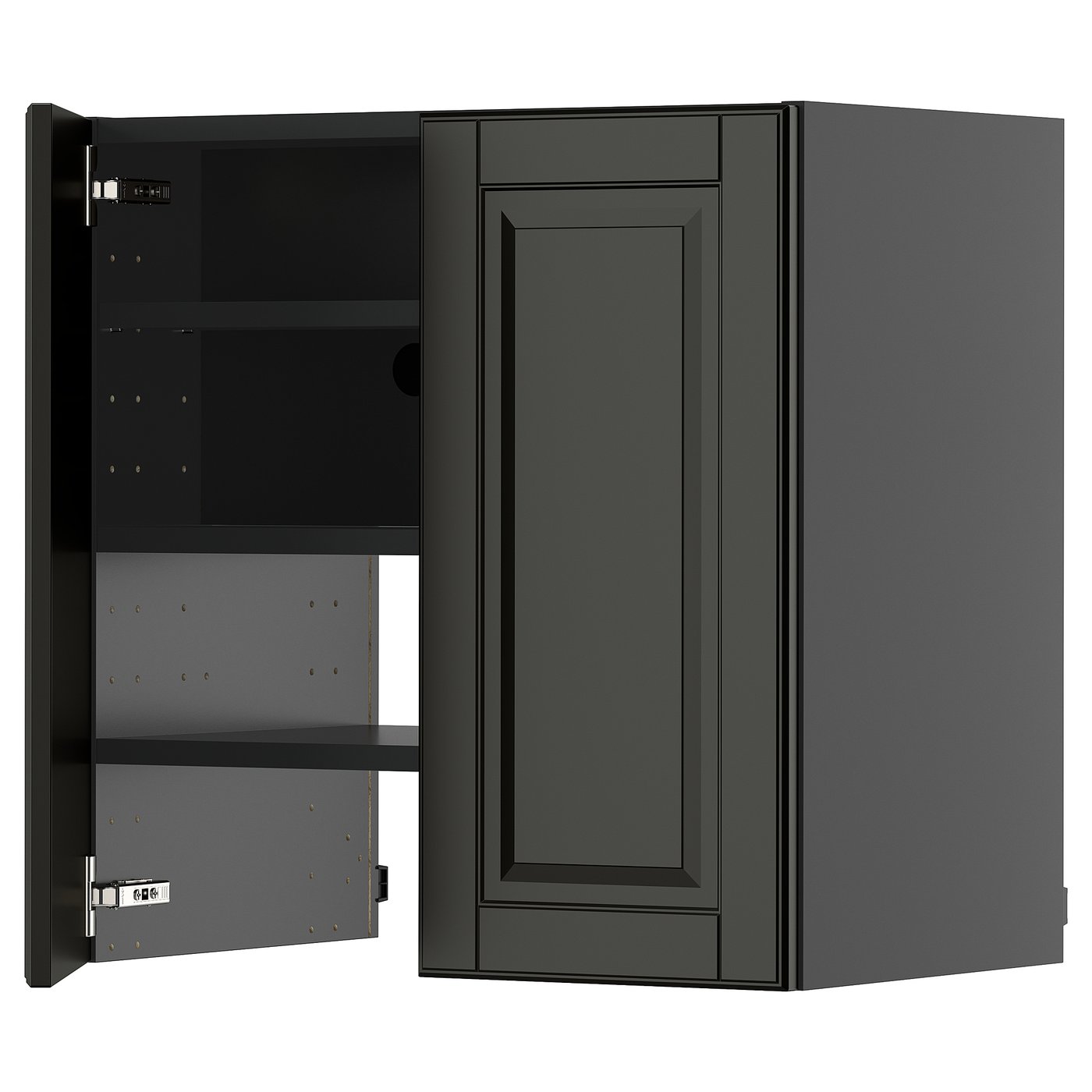 IKEA METOD Wandschrank f Dunstabzug/Boden/Tür schwarzgrau/Bodbyn schwarz 60x60 cm