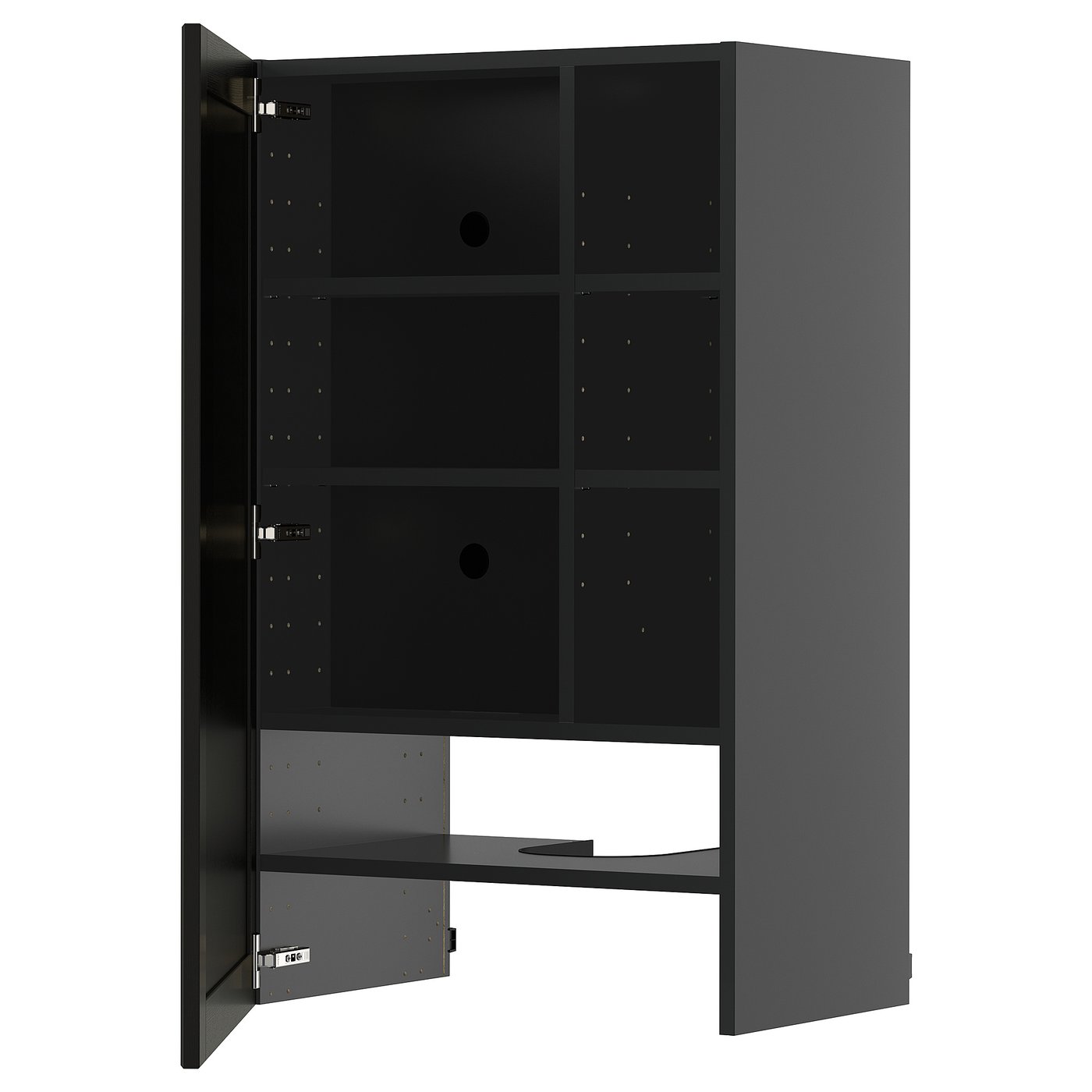 IKEA METOD Wandschrank f Dunstabzug/Boden/Tür schwarzgrau/Lerhyttan schwarz lasiert