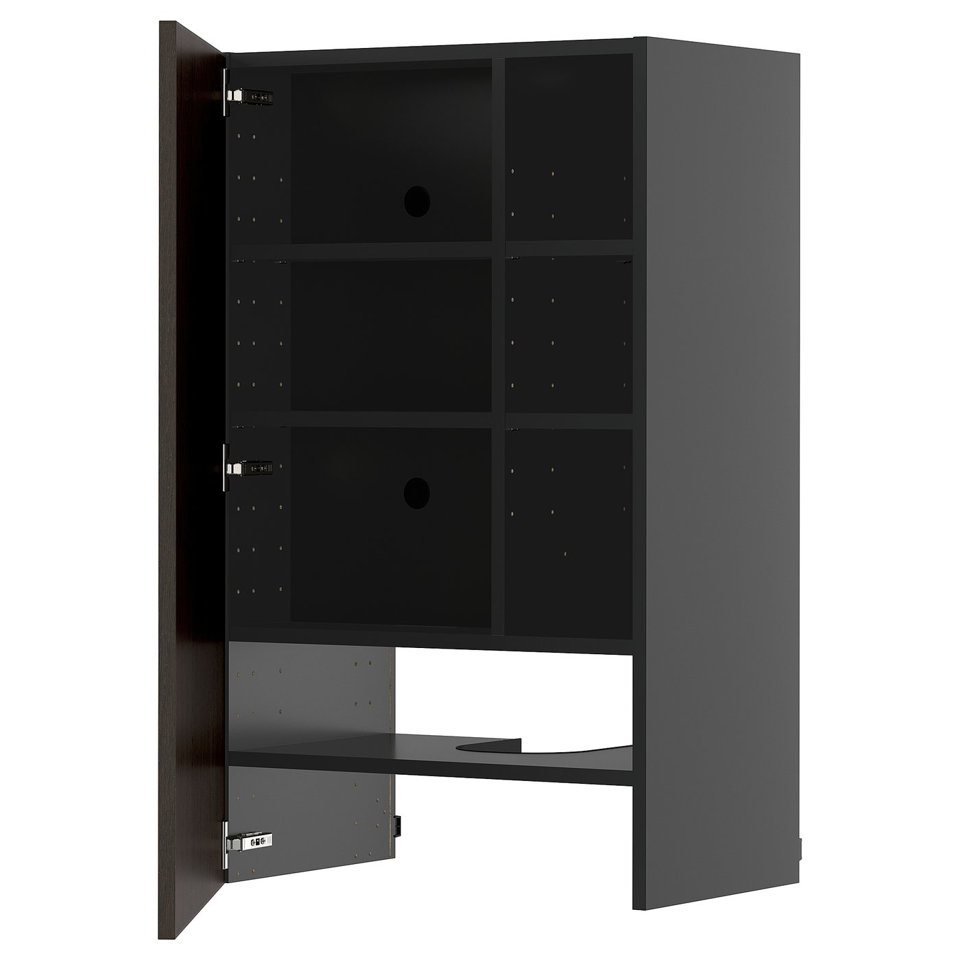 IKEA METOD Wandschrank f Dunstabzug/Boden/Tür schwarzgrau/Sinarp braun