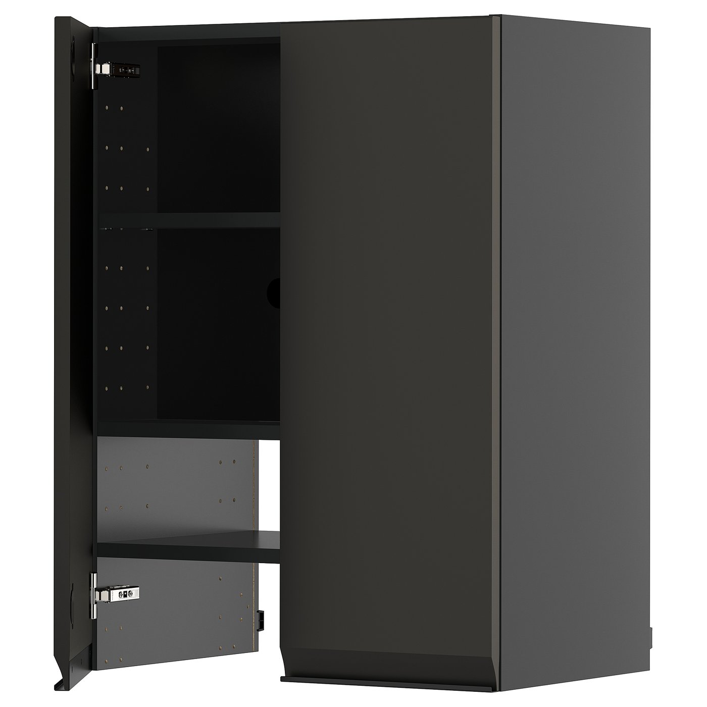 IKEA METOD Wandschrank f Dunstabzug/Boden/Tür schwarzgrau/Upplöv matt anthrazit 60x80 cm